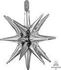 Air-Filled, Non-Floating, SILVER Magic Star Balloons (20"-35")