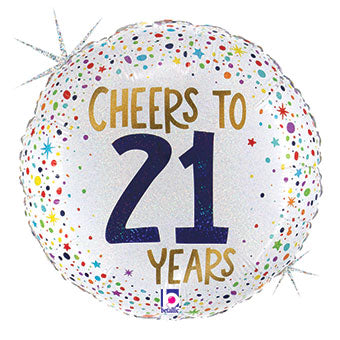 Cheers to 21 Years 18" Foil Balloon