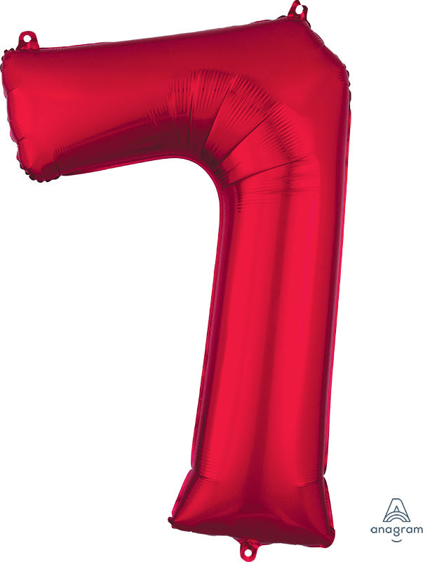 Floating Red Number "7" Balloon (3 Foot or 34 Inch)