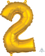 Air-Filled, Non-Floating Mini Gold Numbers (16 Inch)