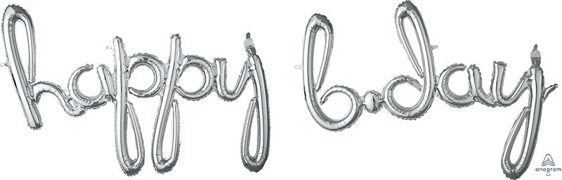 Air-Filled Gold Phrase Happy BDay Script