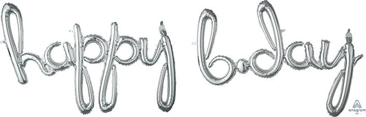 Air-Filled Gold Phrase Happy BDay Script
