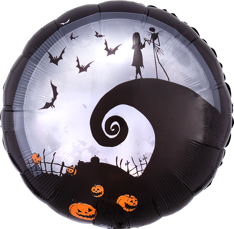 Nightmare Before Christmas Jack Skellington Silhouette Scene Balloon (32 Inch)