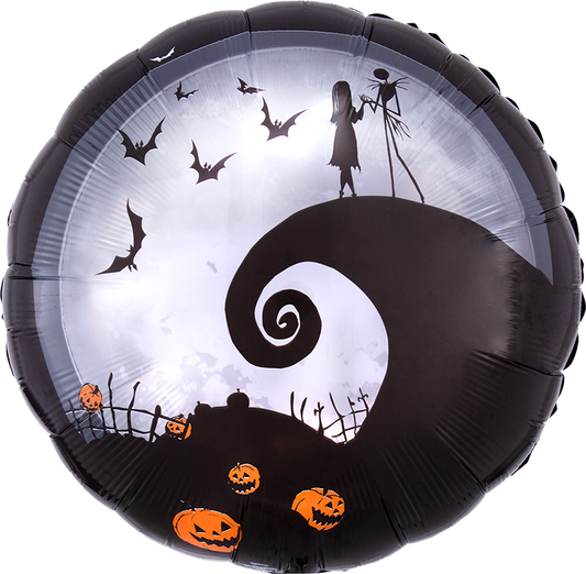 Nightmare Before Christmas Jack Skellington Silhouette Scene Balloon (32 Inch)