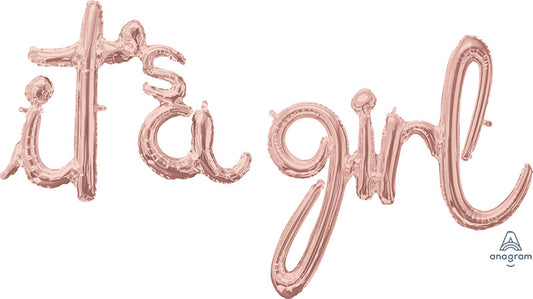 Air-Filled, Non-Floating It's a Boy, It's a Girl Banner Balloons (27 Inch)