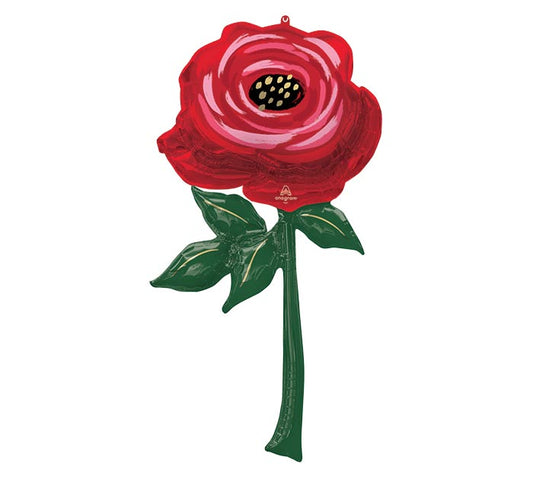 Painted Red Rose Giant Flower Balloon (55 Inch)