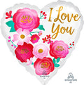 I Love You Ombre Flowers Balloon (17 Inch)