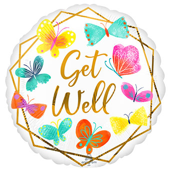Get Well Butterflies Balloon (18 Inch)