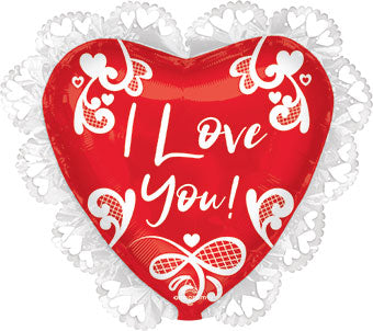 I love you lace heart shape balloon (23 Inch)