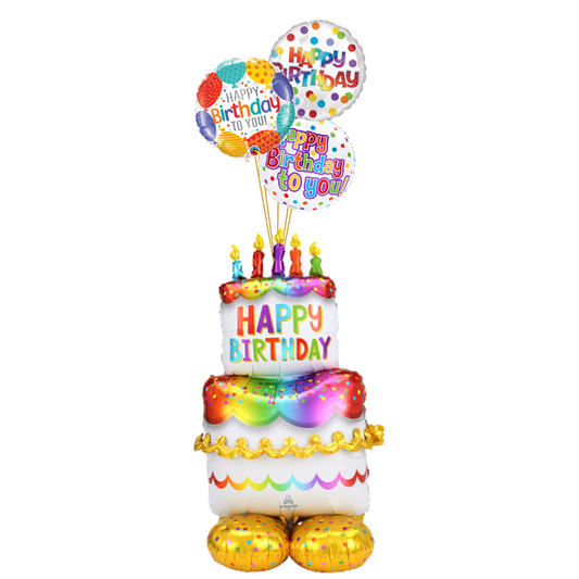 Birthday Cake Trio Balloon Bouquet