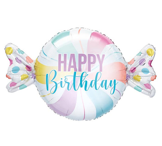 Happy Birthday Swirl Candy Large Balloon (40 Inch)