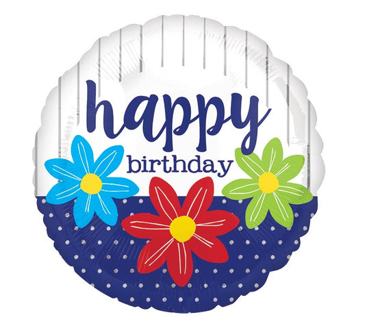 Birthday Sketched Flowers and Dots