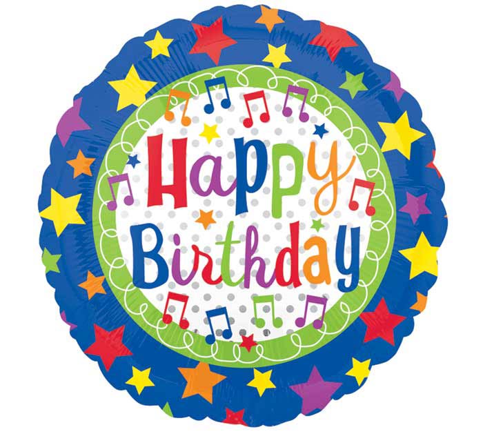 Birthday Music and Stars Balloon (18 Inch)