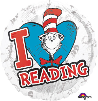 Dr. Seuss I Love Reading Cat in the Hat Balloon (18 Inch)