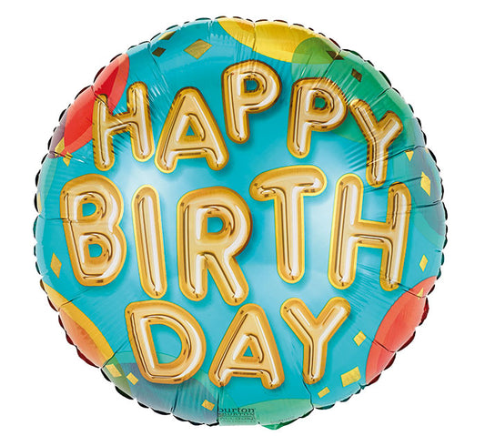 Gold Message Birthday Balloon (18 Inch)
