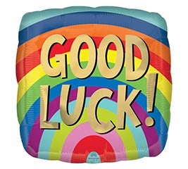 Good Luck Rainbow Stripe Balloon (18 Inch)