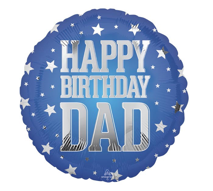 Happy Birthday Dad Stars Balloon (18 Inch)