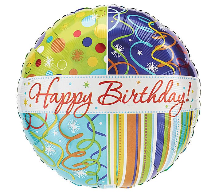Birthday Lime Streamers 18" Foil Balloon (D)