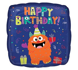 Birthday Monster Square Balloon (18 inch)