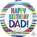 Happy Birthday Dad Painted Stripes 18"