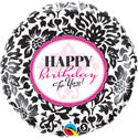 Happy Birthday Elegant Damask Balloon (18 Inch)