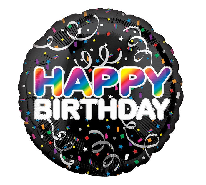 Happy Birthday Neon Streamers and Confetti 18"