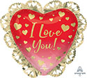 I love you Ombre Lace Trim Heart (23 Inch)