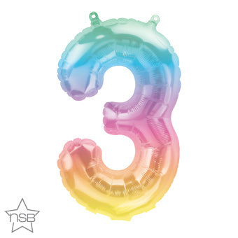 Air-Filled, Non-Floating Mini Ombre Rainbow Number