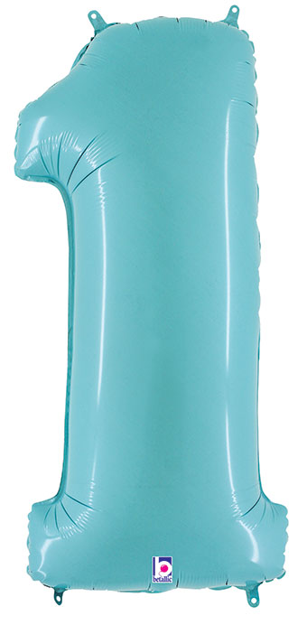 Floating Pastel Blue Number "1" Balloon (4 Foot or 40 Inch)