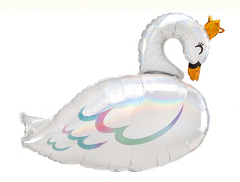 Swan with Crown Balloon (29 Inch)