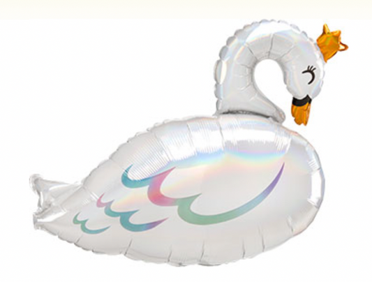 Swan with Crown Balloon (29 Inch)