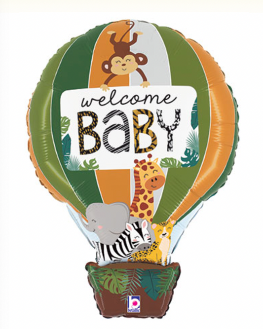 Welcome Baby Jungle Hot Air Balloon (30 Inch)