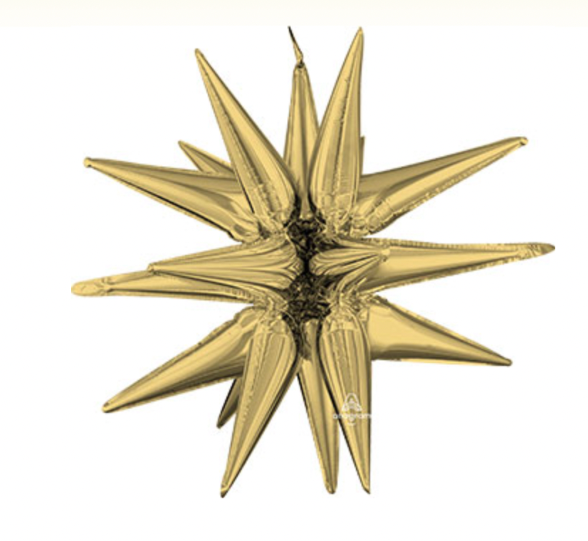 Air-Filled, Non-Floating, WHITE GOLD Magic Star Balloons (20"-35")