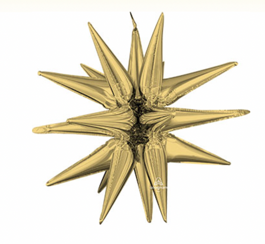 Air-Filled, Non-Floating, WHITE GOLD Magic Star Balloons (20"-35")