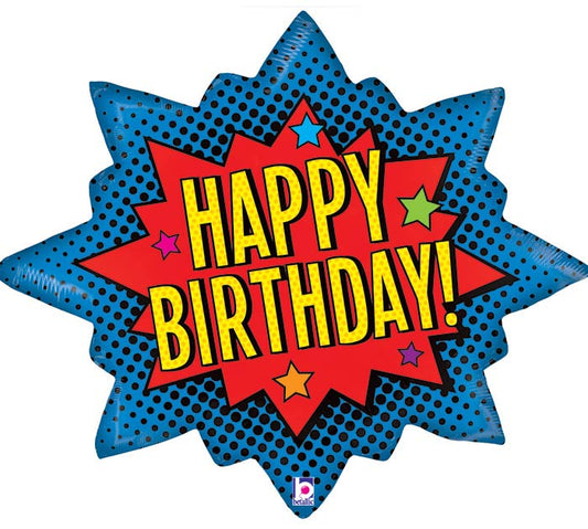 Happy Birthday Comic Book Burst (32 Inch)