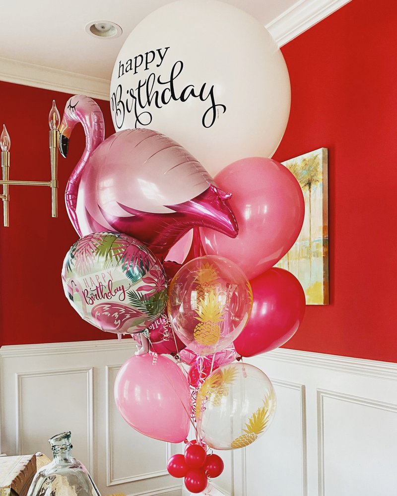 flamingo balloon bouquet charleston balloon company