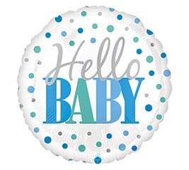Hello Baby Polka Dots Balloons (18 Inch)