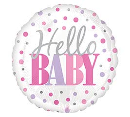Hello Baby Polka Dots Balloons (18 Inch)