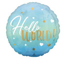 Hello World Ombre Baby Balloons (18 Inch)