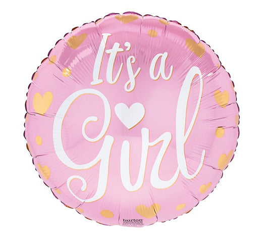 It's A Girl Gold Dots Balloon (18 Inch)