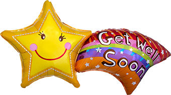 Get Well Soon Shooting Star Balloon (27 Inch)