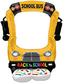 Airloonz Selfie Frame Back To School Bus 53" Foil Balloon