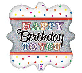 Happy Birthday to you Curvy Square 18" Foil Balloon (D)