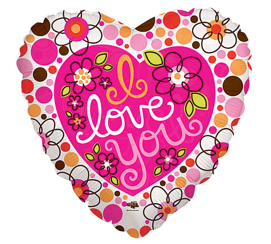 I Love You Dots Clearly See Through Balloon (18 Inch)