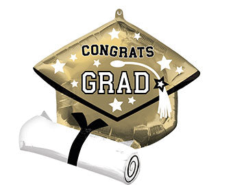 Congrats Grad True To School Grad Cap (Multiple Color Options Available)