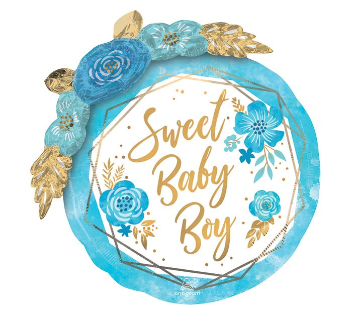 Sweet Baby Boy 3D Floral Balloon (27 Inch)