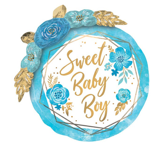 Sweet Baby Boy 3D Floral Balloon (27 Inch)