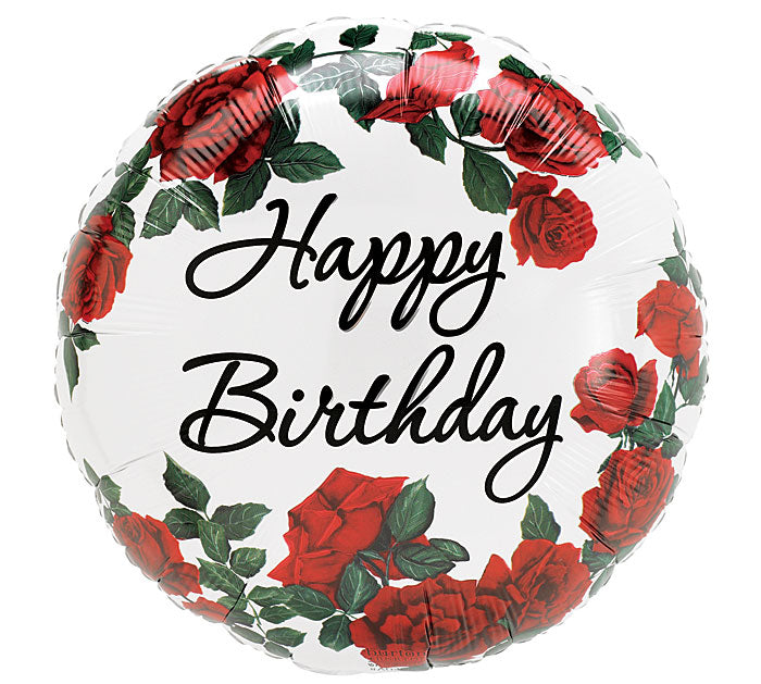 Happy Birthday Ridgewood Rose Balloon (18 Inch)