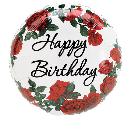 Happy Birthday Ridgewood Rose Balloon (18 Inch)