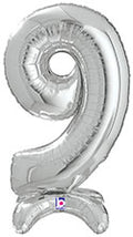Non-floating, Standing Silver Number "9" (24 Inch)